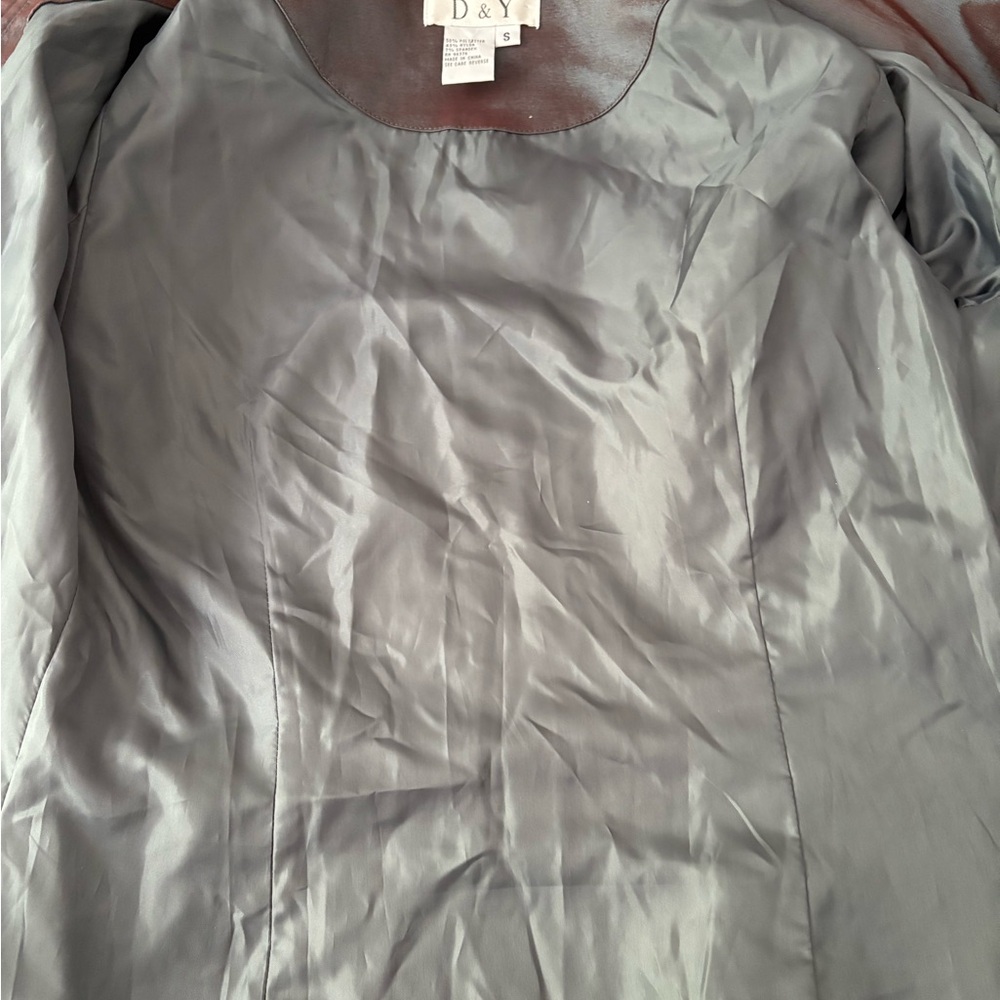 D&Y Bubble Purple Trench Coat Size Small - Picture 4 of 4